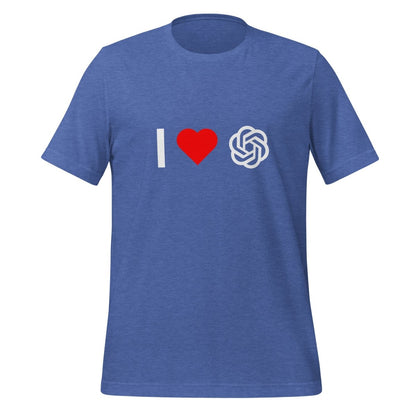 I Love OpenAI T-Shirt (unisex) - Heather True Royal - AI Store