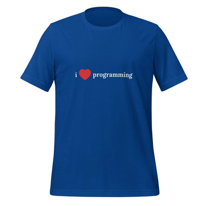 I Love Programming T - Shirt (unisex) - True Royal - AI Store