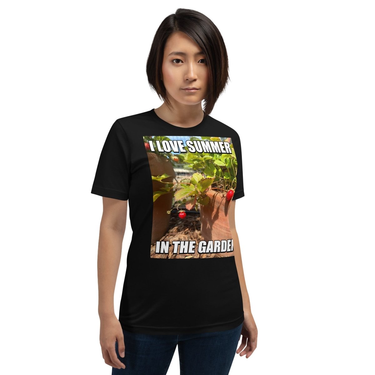 I Love Summer in the Garden @sama Meme T-Shirt (unisex) - Black - AI Store