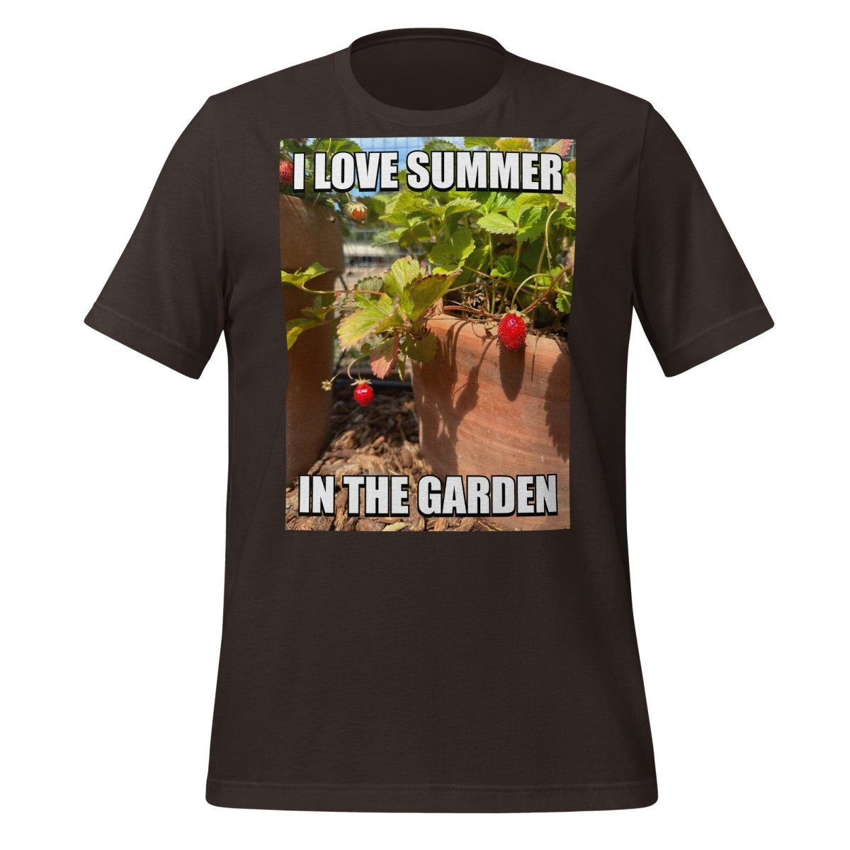 I Love Summer in the Garden @sama Meme T-Shirt (unisex) - Brown - AI Store