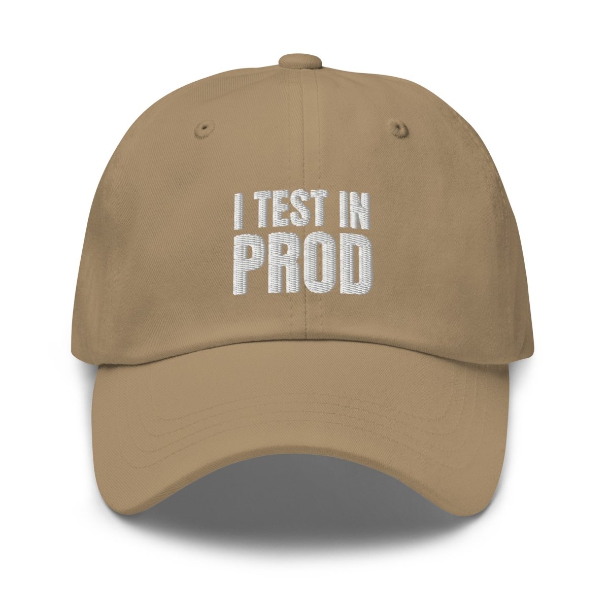I Test in Prod Embroidered Cap - Khaki - AI Store