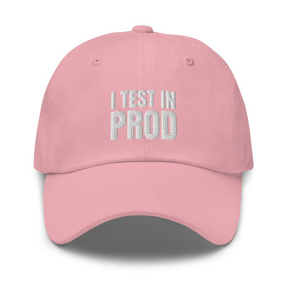 I Test in Prod Embroidered Cap - Pink - AI Store
