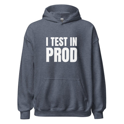 I Test in Prod Hoodie (unisex) - Heather Sport Dark Navy - AI Store