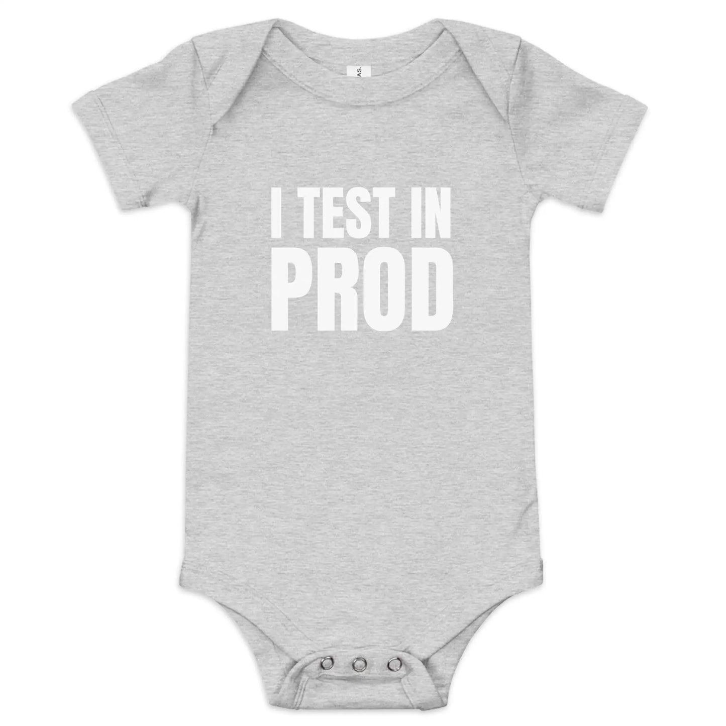 I Test in Prod Short Sleeve One-Piece (baby) - Athletic Heather / 3-6m