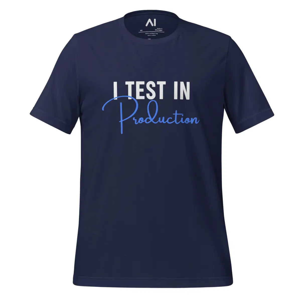 I Test in Production Signature T-Shirt (unisex) - Navy / M