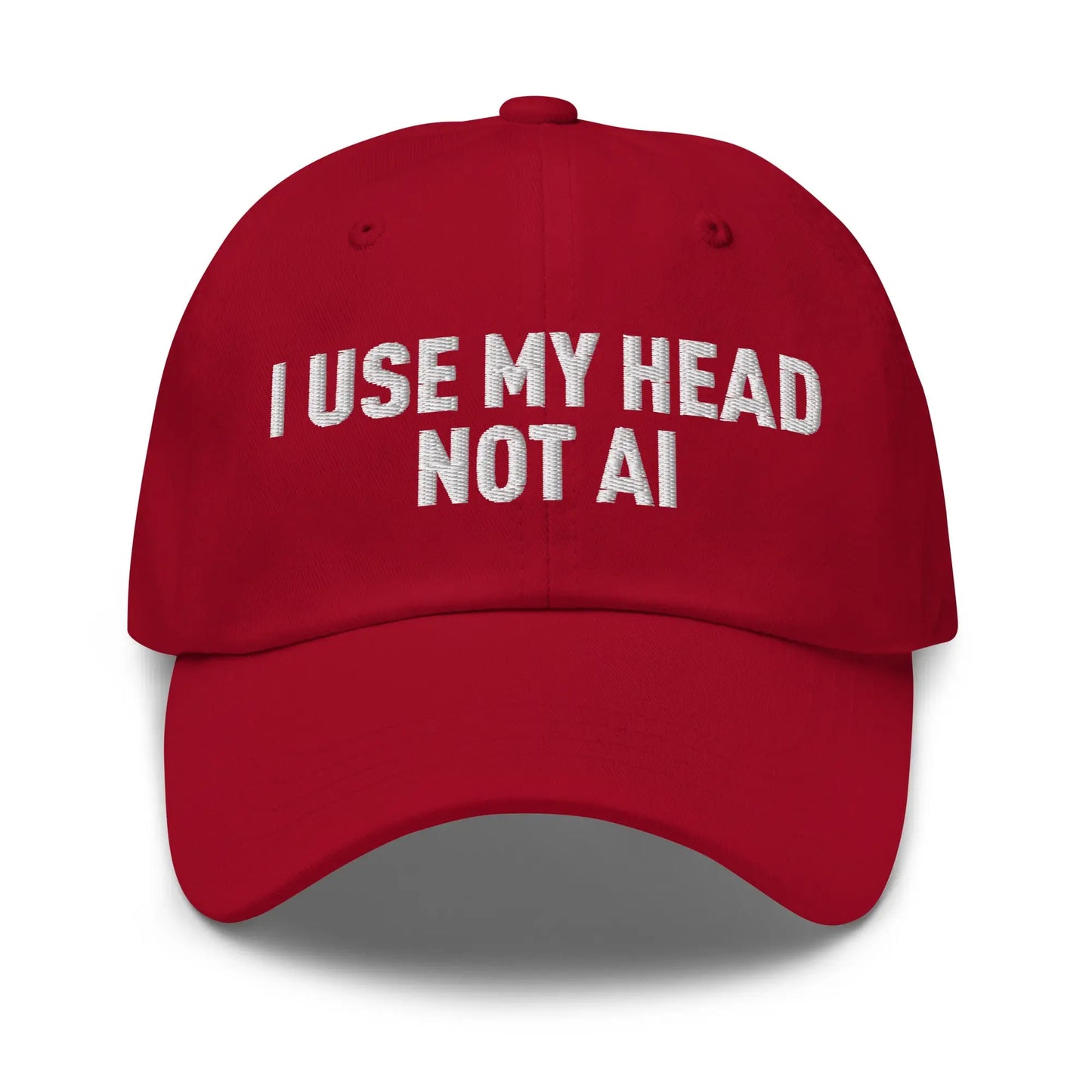 I Use My Head Not AI Cap - Cranberry