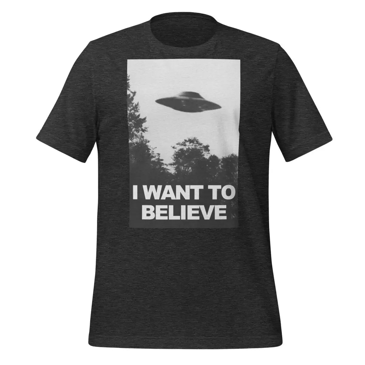 I Want to Believe UFO T-Shirt (unisex) - Dark Grey Heather / M