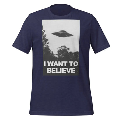 I Want to Believe UFO T-Shirt (unisex) - Heather Midnight Navy / M