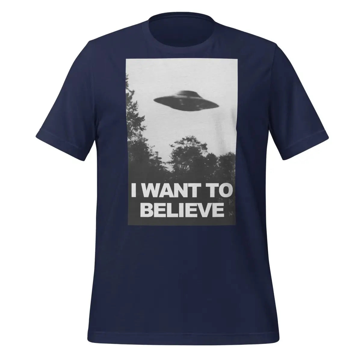 I Want to Believe UFO T-Shirt (unisex) - Navy / M