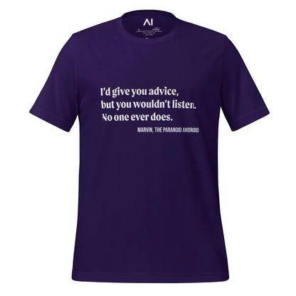 I’d give you advice... Marvin Quote T-Shirt (unisex) - Team Purple / M