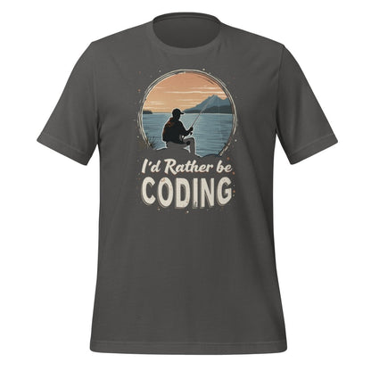 I'd Rather Be Coding T-Shirt 2 (unisex) - Asphalt - AI Store