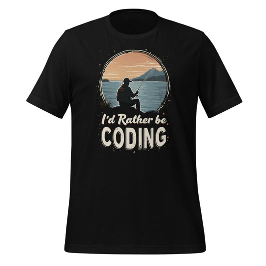 I'd Rather Be Coding T-Shirt 2 (unisex) - Black - AI Store