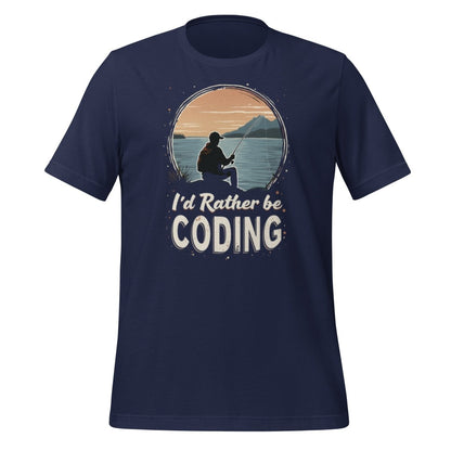 I'd Rather Be Coding T-Shirt 2 (unisex) - Navy - AI Store