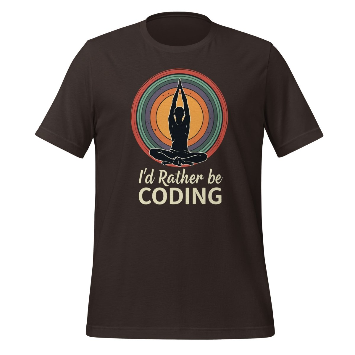 I'd Rather Be Coding T-Shirt 3 (unisex) - Brown - AI Store