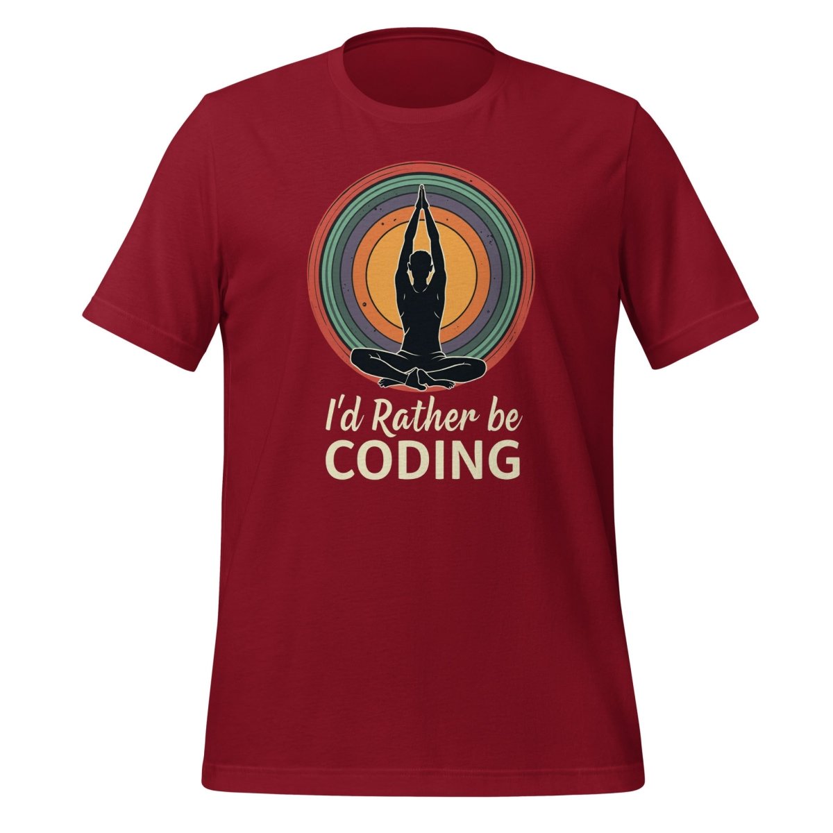 I'd Rather Be Coding T-Shirt 3 (unisex) - Cardinal - AI Store