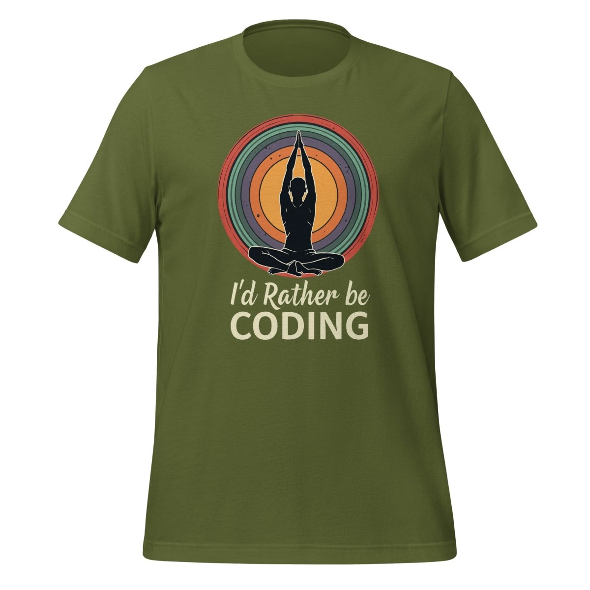 I'd Rather Be Coding T-Shirt 3 (unisex) - Olive - AI Store