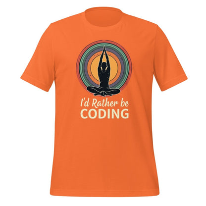 I'd Rather Be Coding T-Shirt 3 (unisex) - Orange - AI Store