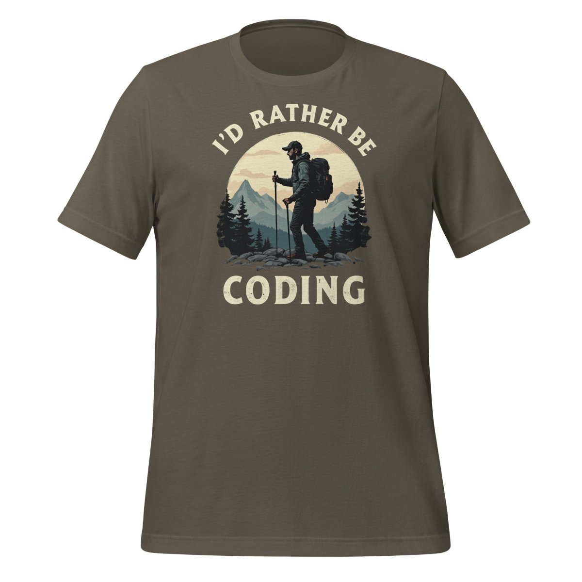 I'd Rather Be Coding T-Shirt (unisex) - Army - AI Store