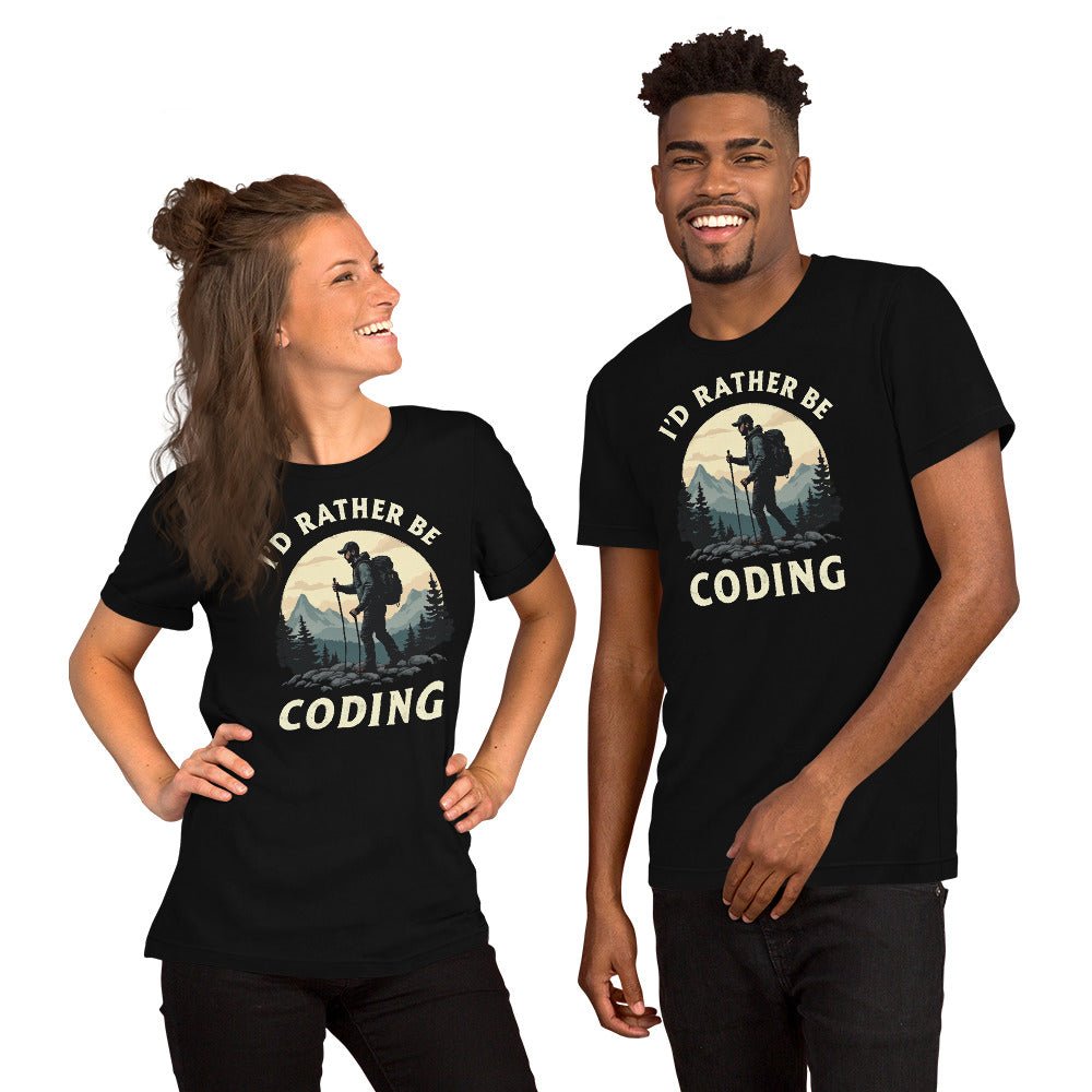 I'd Rather Be Coding T-Shirt (unisex) - Black - AI Store