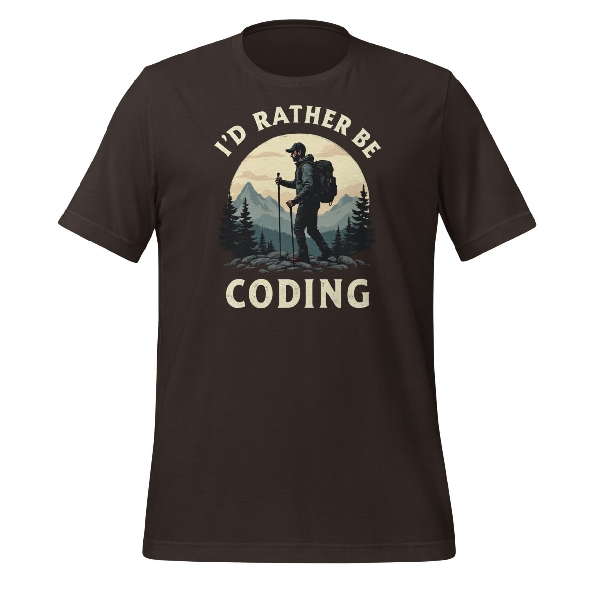 I'd Rather Be Coding T-Shirt (unisex) - Brown - AI Store