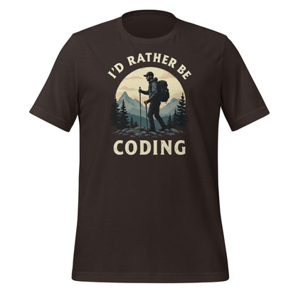 I'd Rather Be Coding T-Shirt (unisex) - Brown - AI Store