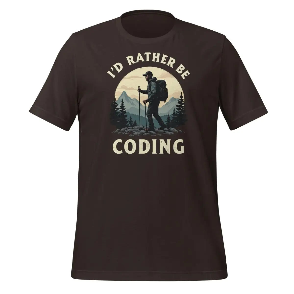 I’d Rather Be Coding T-Shirt (unisex) - Brown / M