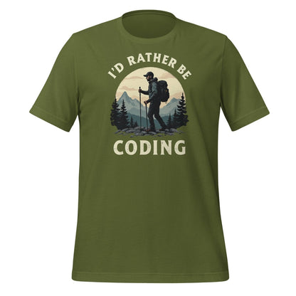 I'd Rather Be Coding T-Shirt (unisex) - Olive - AI Store