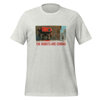 Illustrated The Robots Are Coming T - Shirt (unisex) - Ash - AI Store