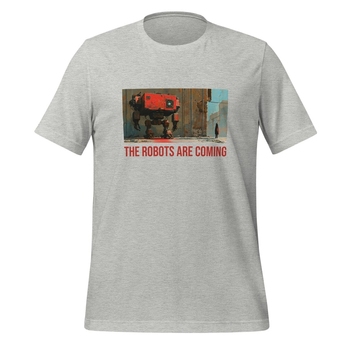 Illustrated The Robots Are Coming T - Shirt (unisex) - Athletic Heather - AI Store
