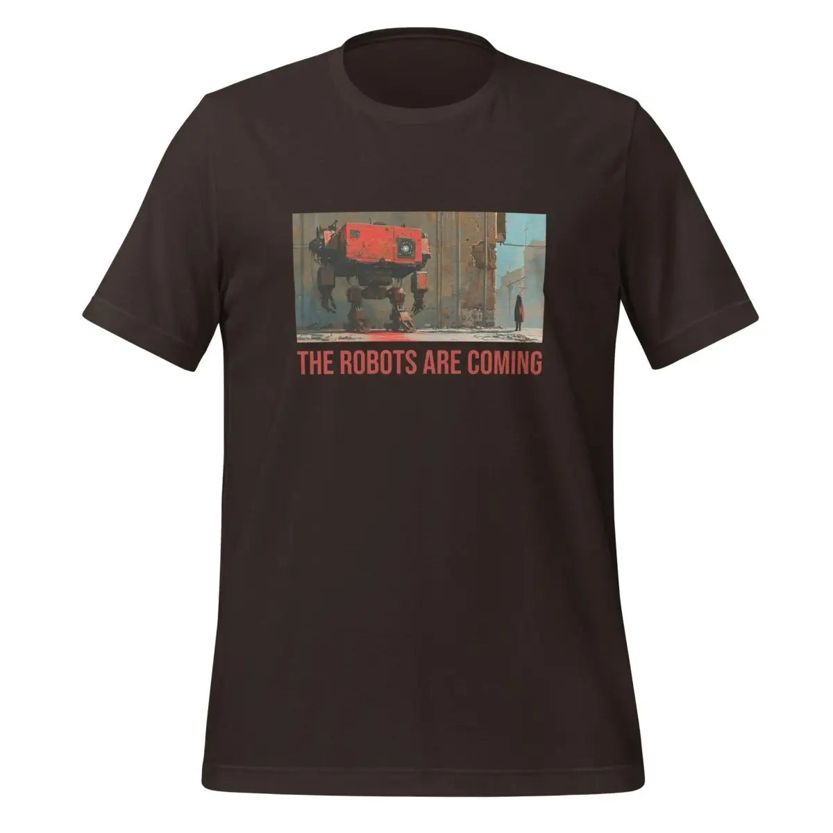 Illustrated The Robots Are Coming T-Shirt (unisex) - Brown / M