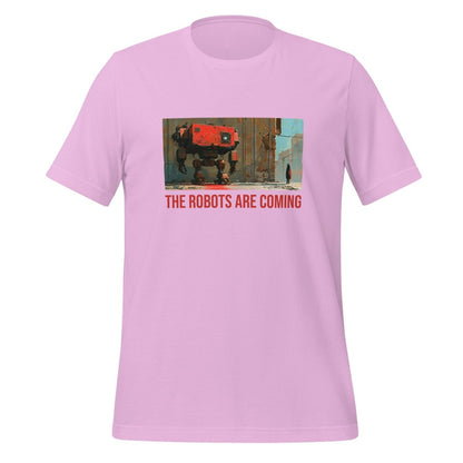 Illustrated The Robots Are Coming T - Shirt (unisex) - Lilac - AI Store