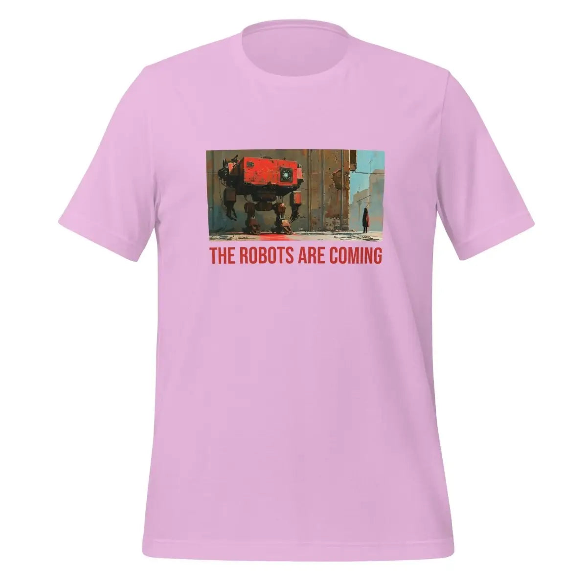 Illustrated The Robots Are Coming T-Shirt (unisex) - Lilac / M