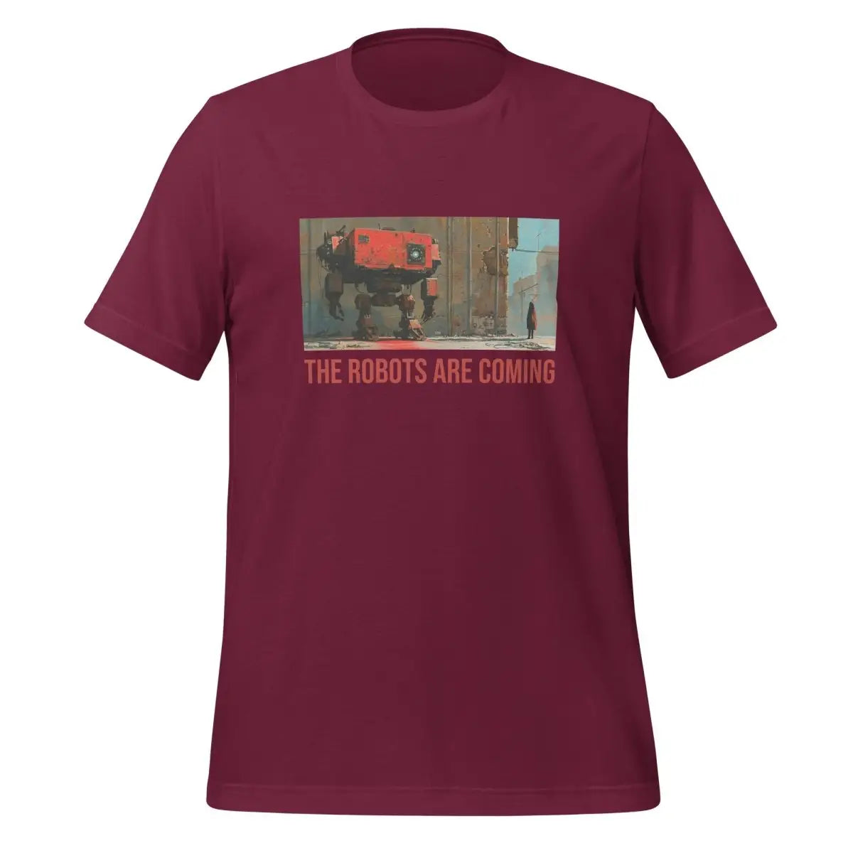 Illustrated The Robots Are Coming T-Shirt (unisex) - Maroon / M