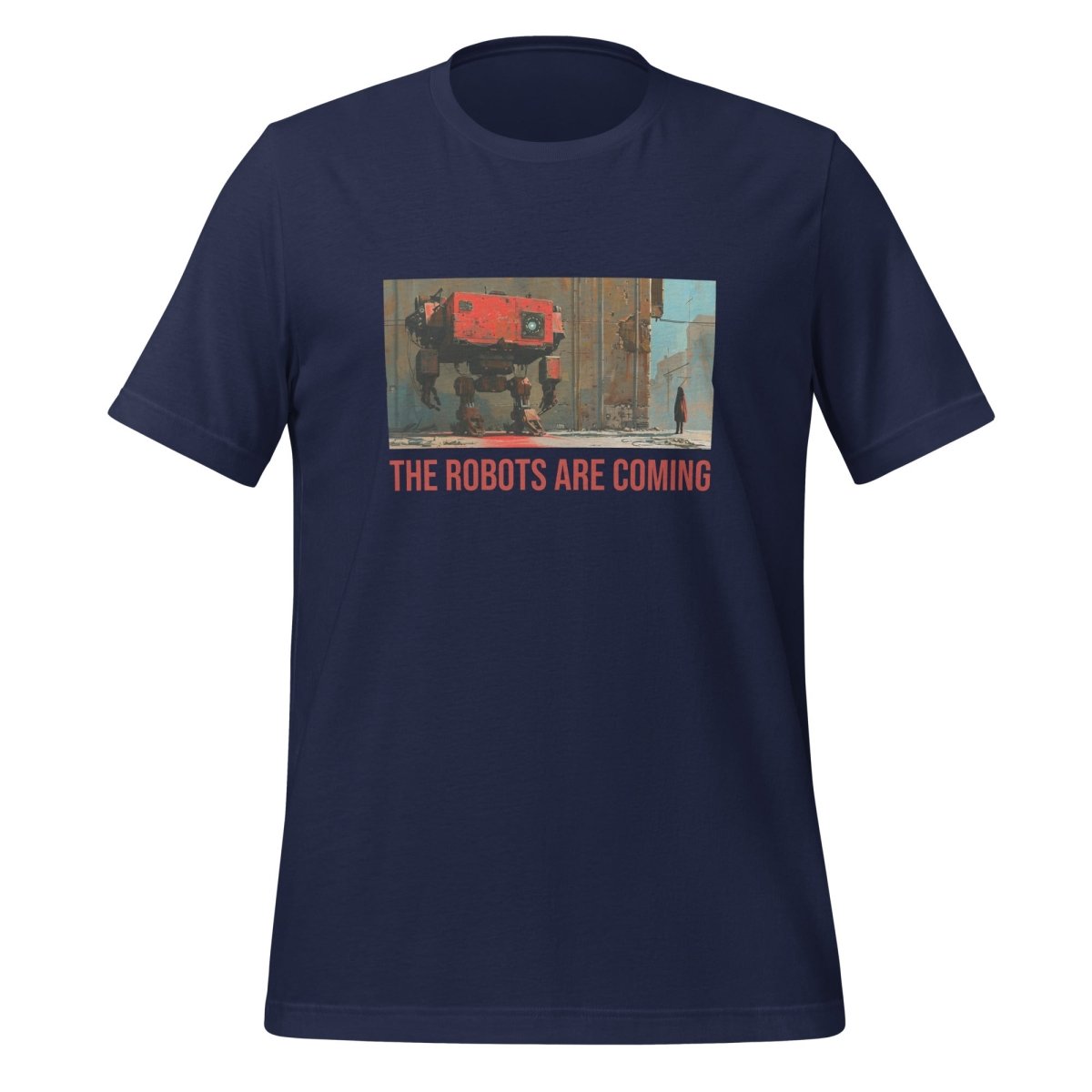 Illustrated The Robots Are Coming T - Shirt (unisex) - Navy - AI Store