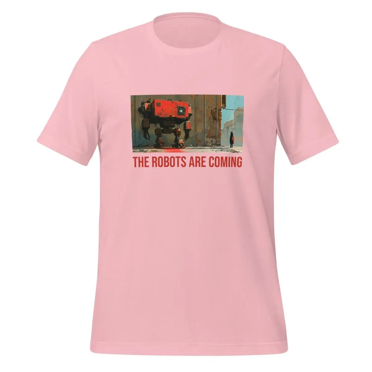 Illustrated The Robots Are Coming T-Shirt (unisex) - Pink / M