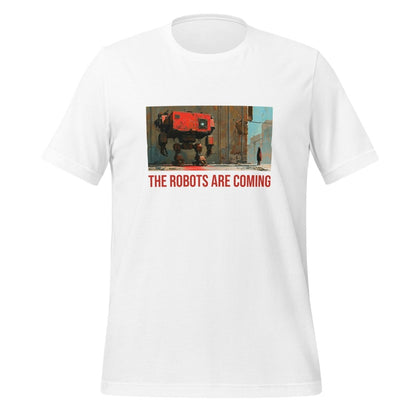 Illustrated The Robots Are Coming T - Shirt (unisex) - White - AI Store