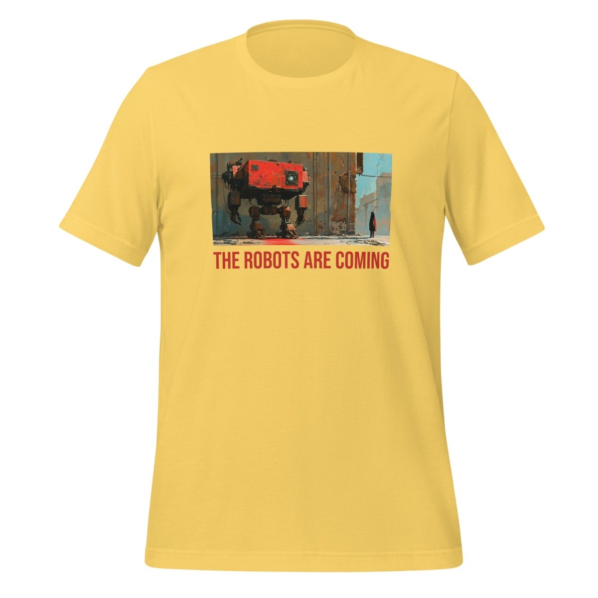 Illustrated The Robots Are Coming T - Shirt (unisex) - Yellow - AI Store