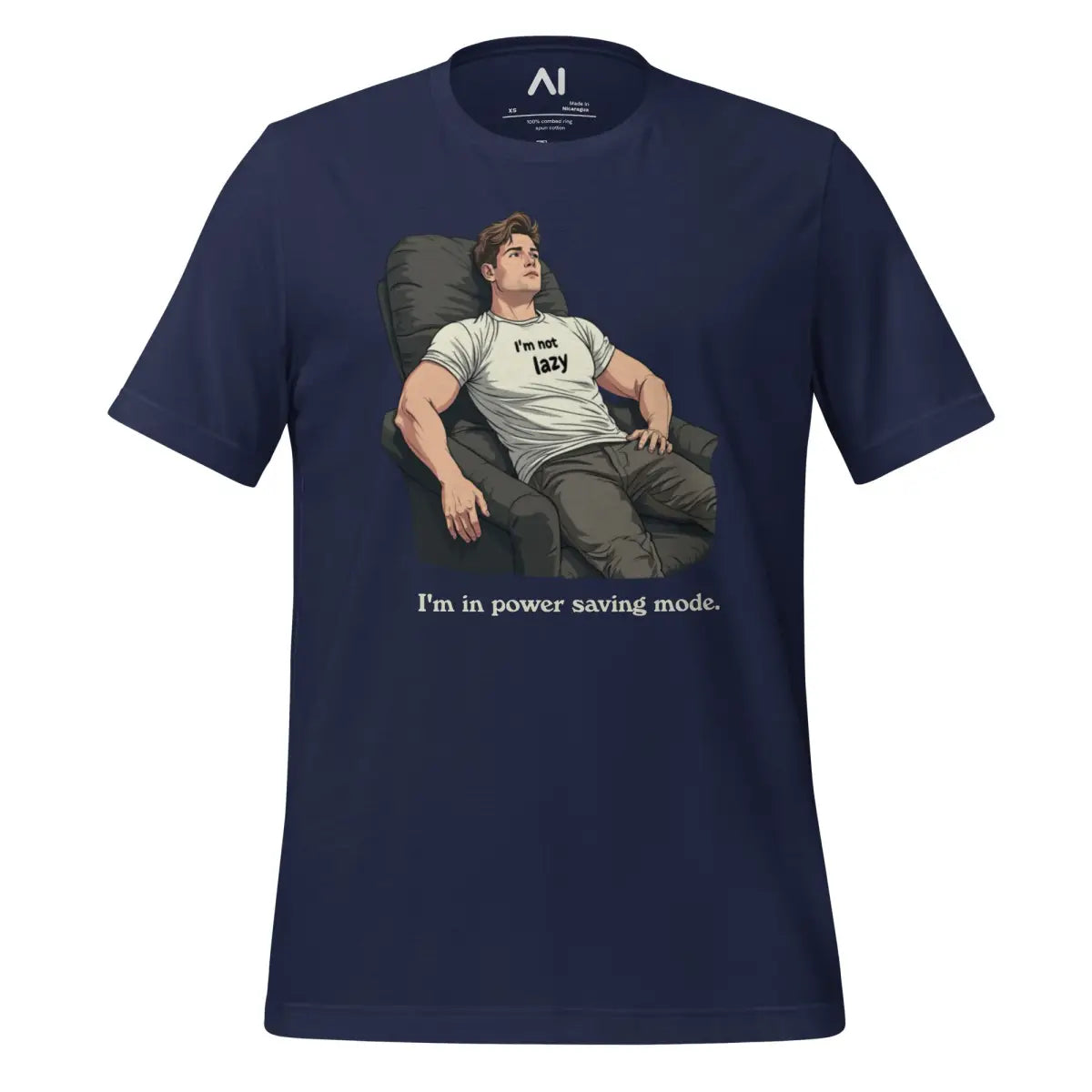 I’m Not Lazy I’m In Power Saving Mode T-Shirt (unisex) - Navy / M