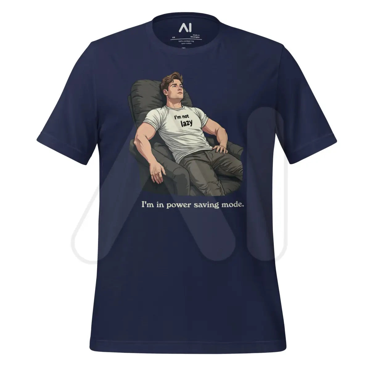 I’m Not Lazy I’m In Power Saving Mode T-Shirt (unisex) - Navy / M