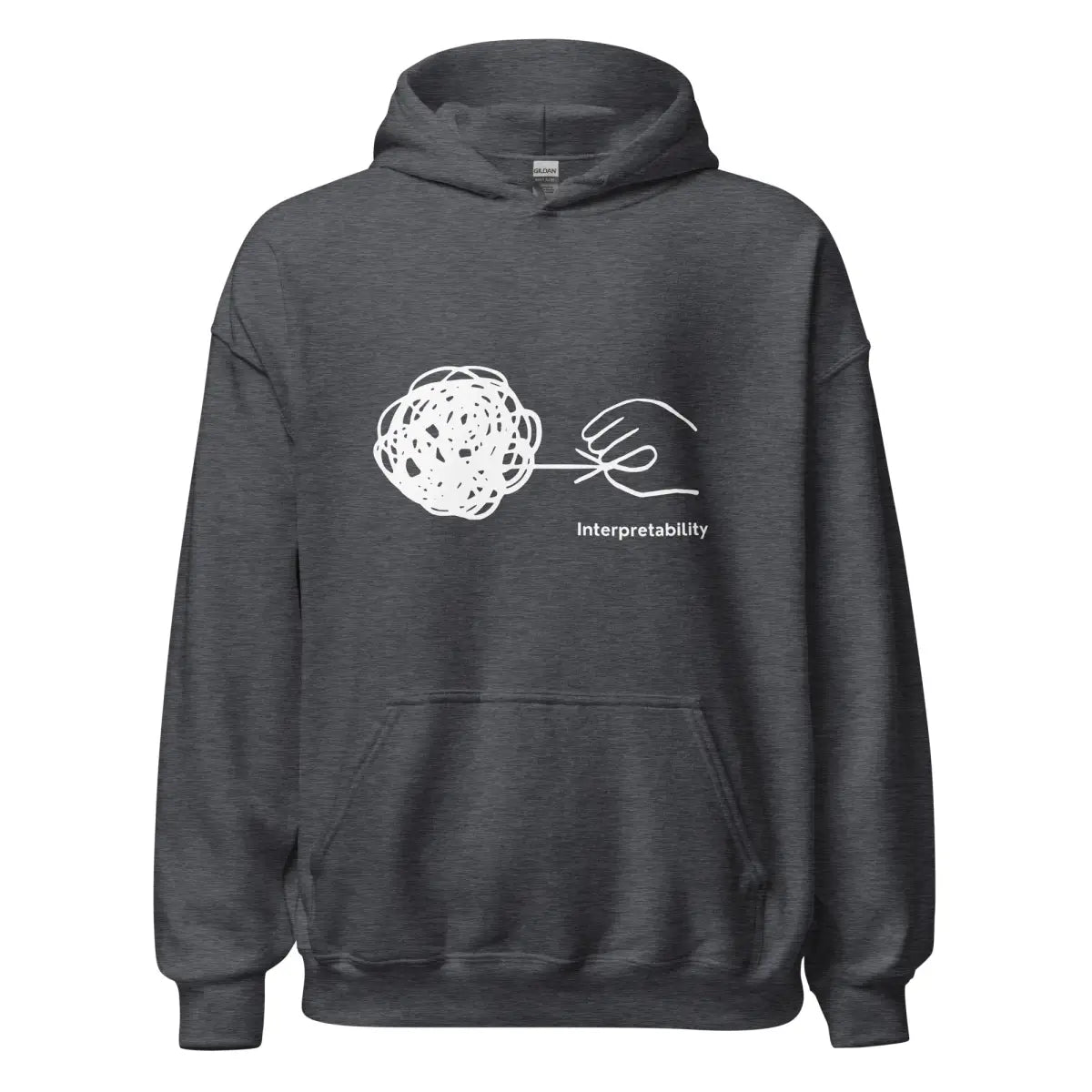 Interpretability in White Hoodie (unisex) - Dark Heather / M