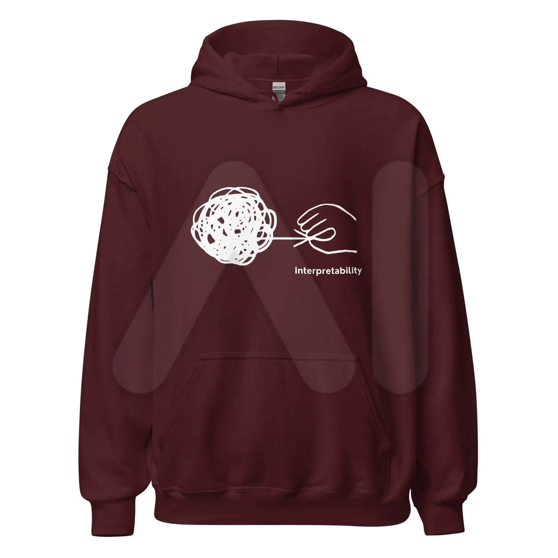 Interpretability in White Hoodie (unisex) - Maroon / M