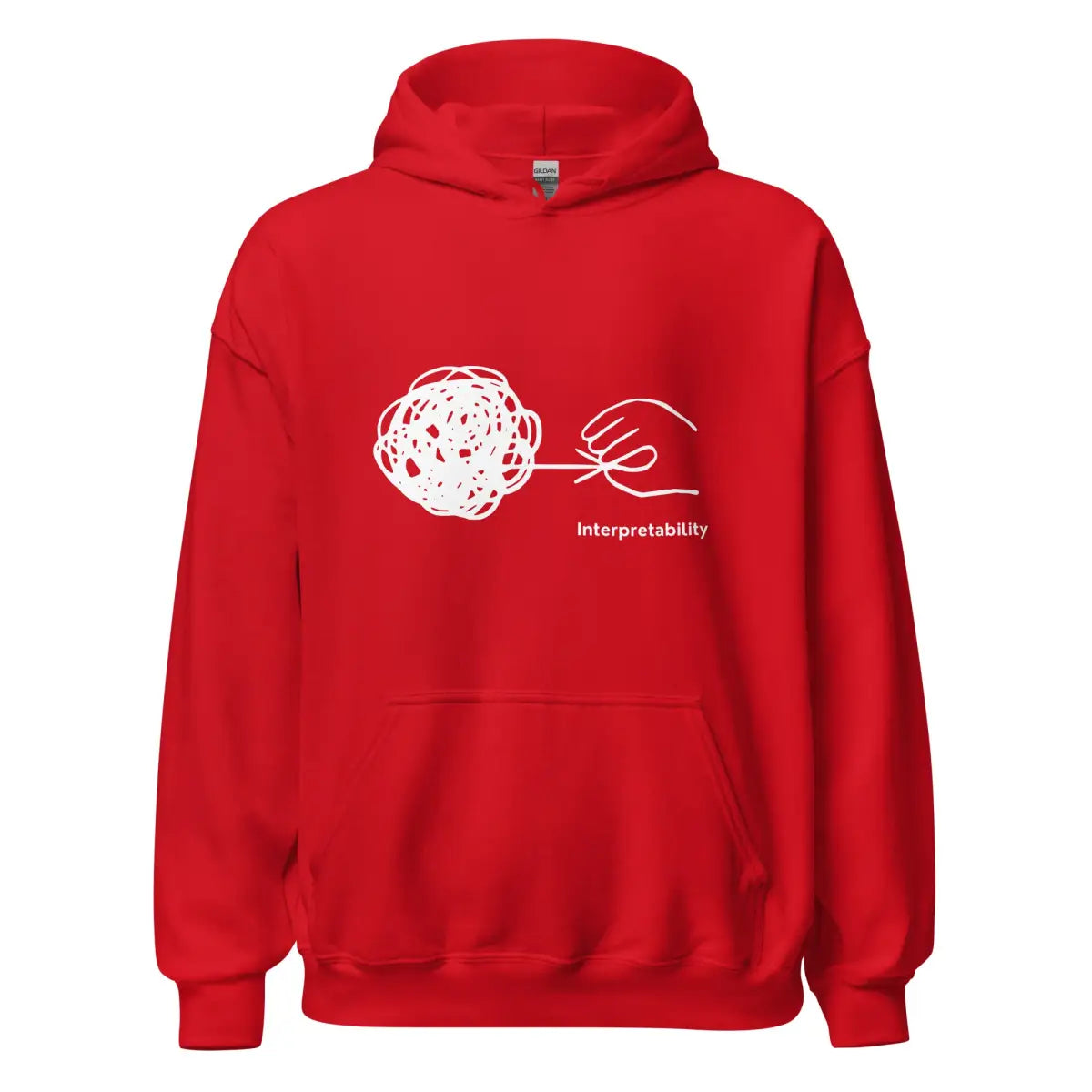 Interpretability in White Hoodie (unisex) - Red / M