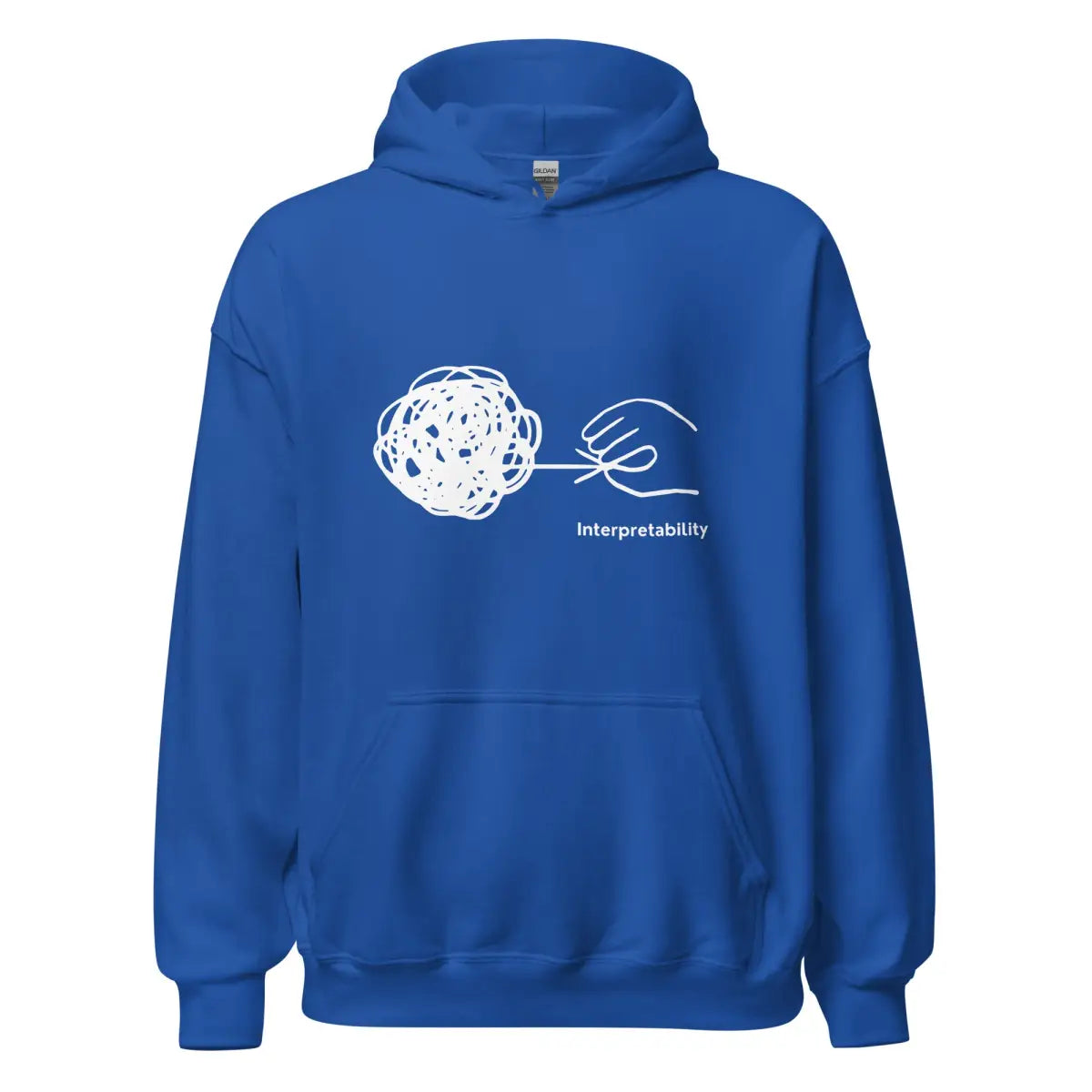 Interpretability in White Hoodie (unisex) - Royal / M