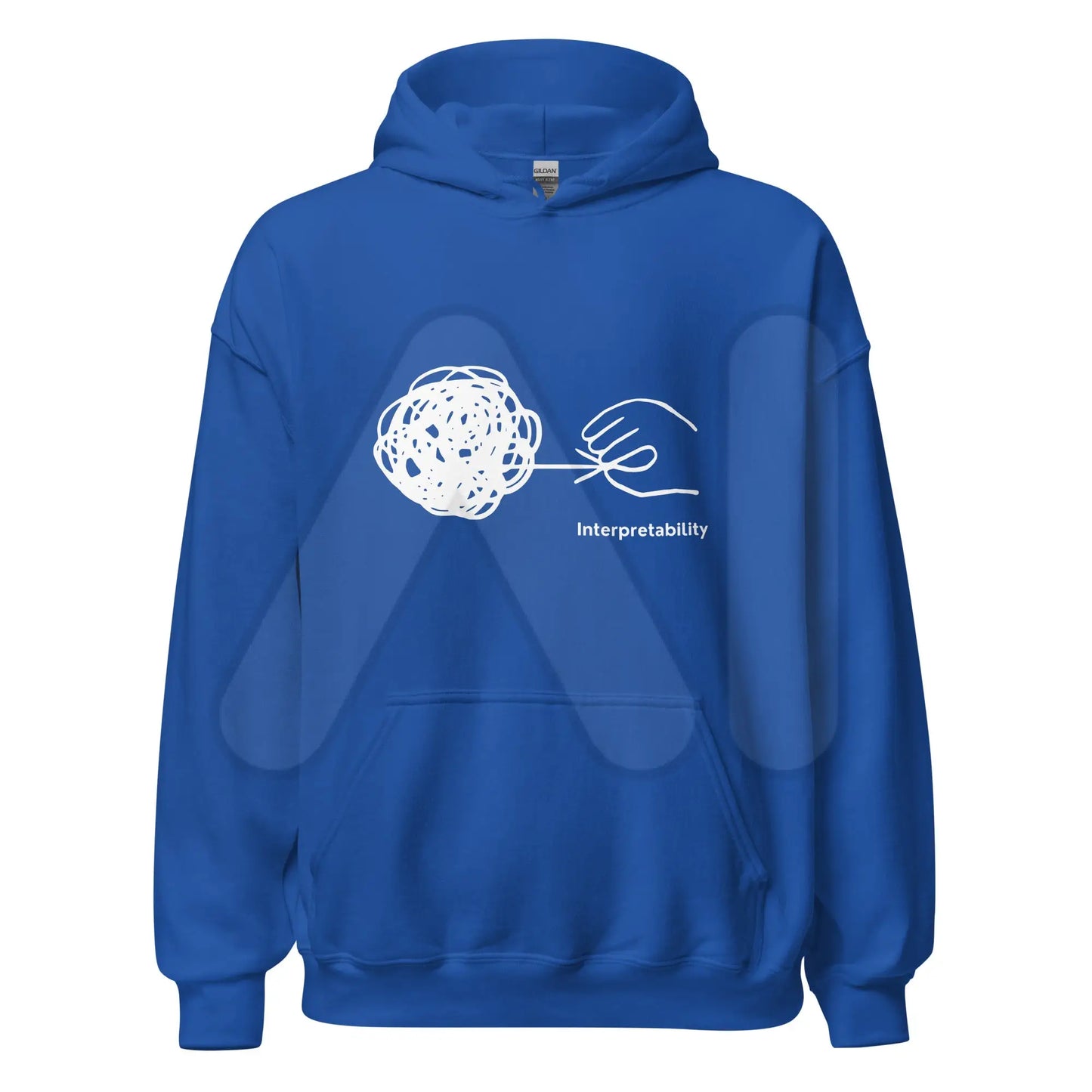 Interpretability in White Hoodie (unisex) - Royal / M