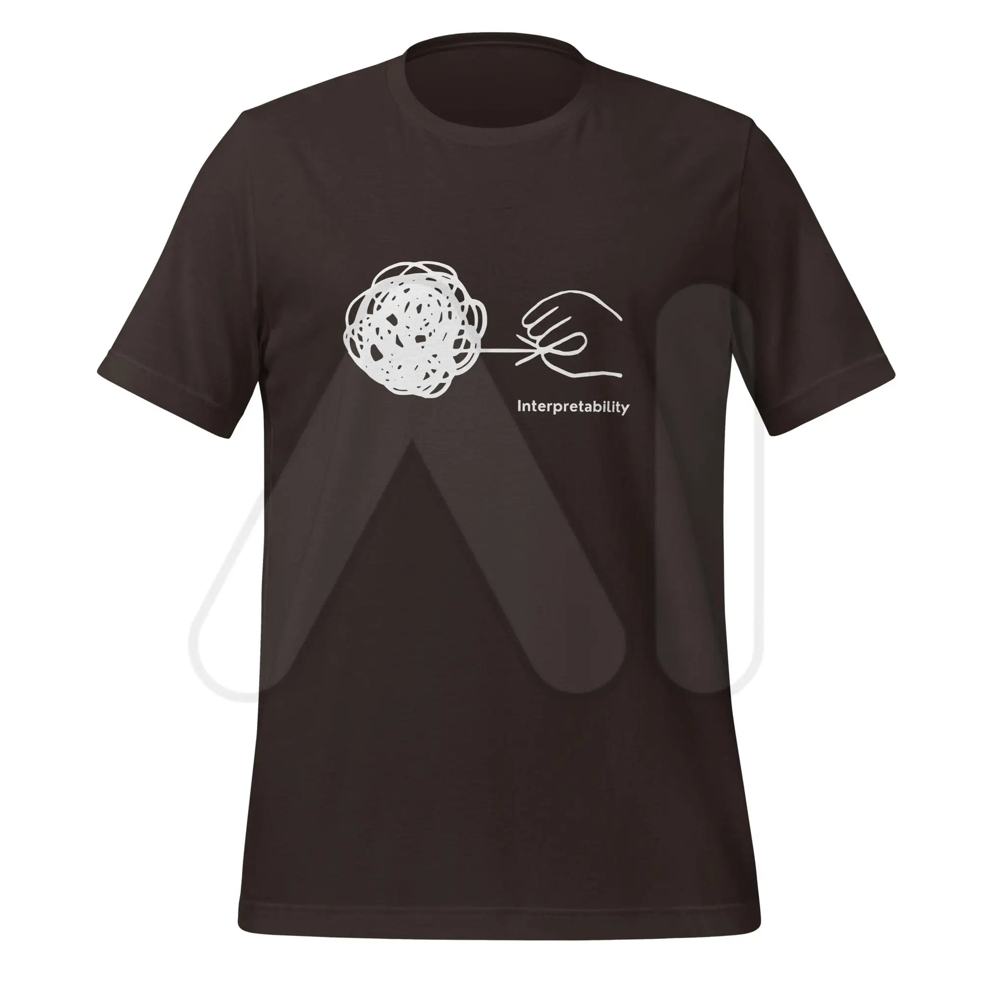 Interpretability in White T-Shirt (unisex) - Brown / M