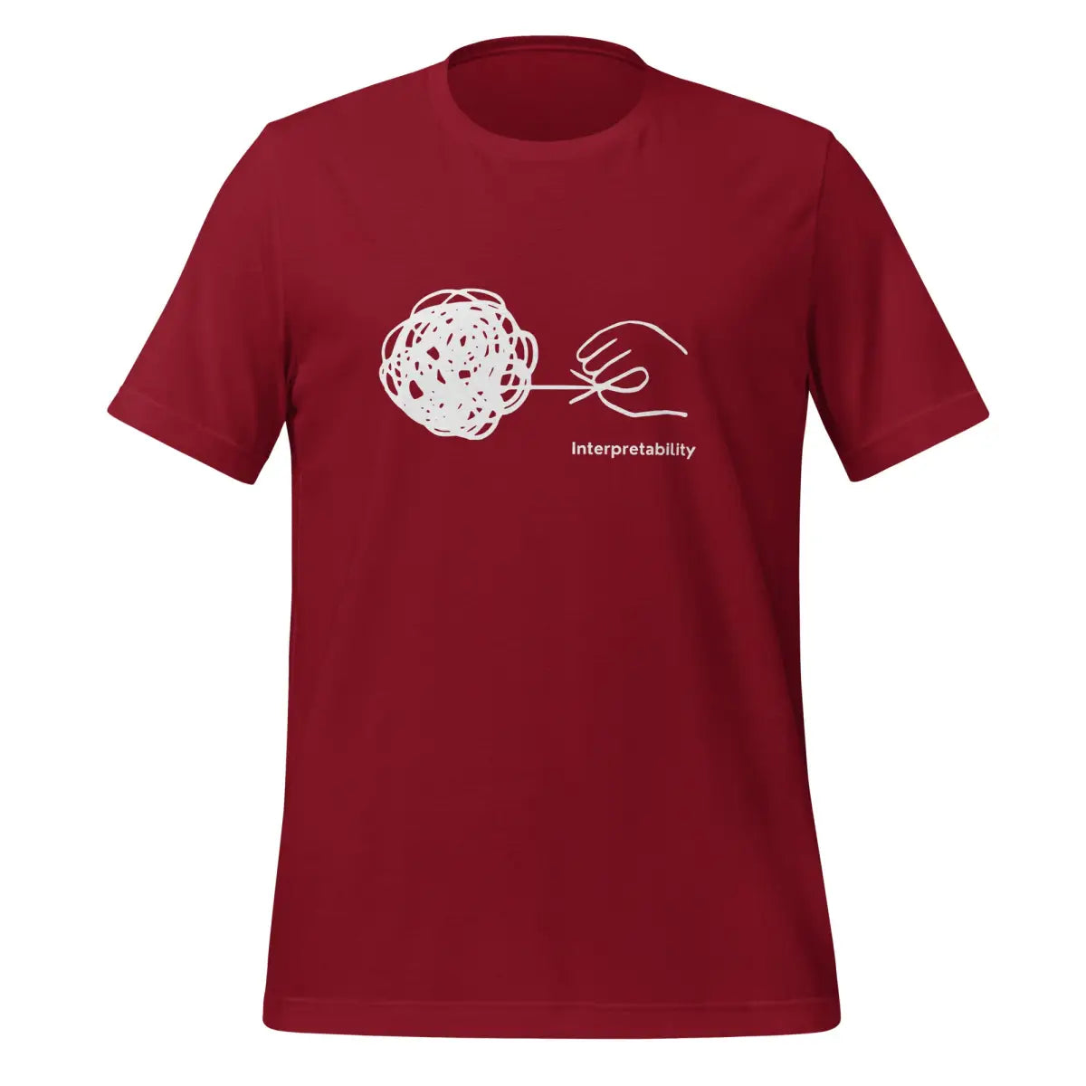 Interpretability in White T-Shirt (unisex) - Cardinal / M