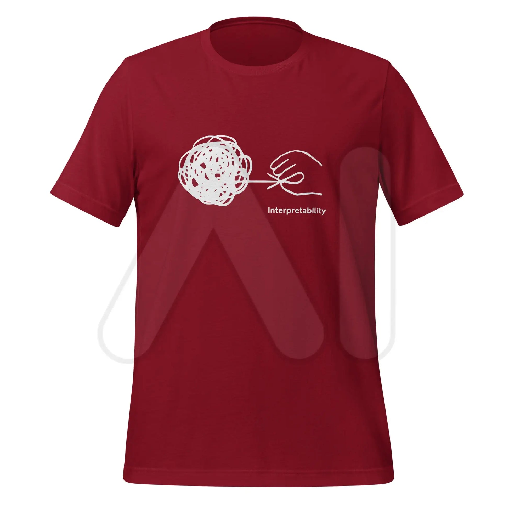 Interpretability in White T-Shirt (unisex) - Cardinal / M