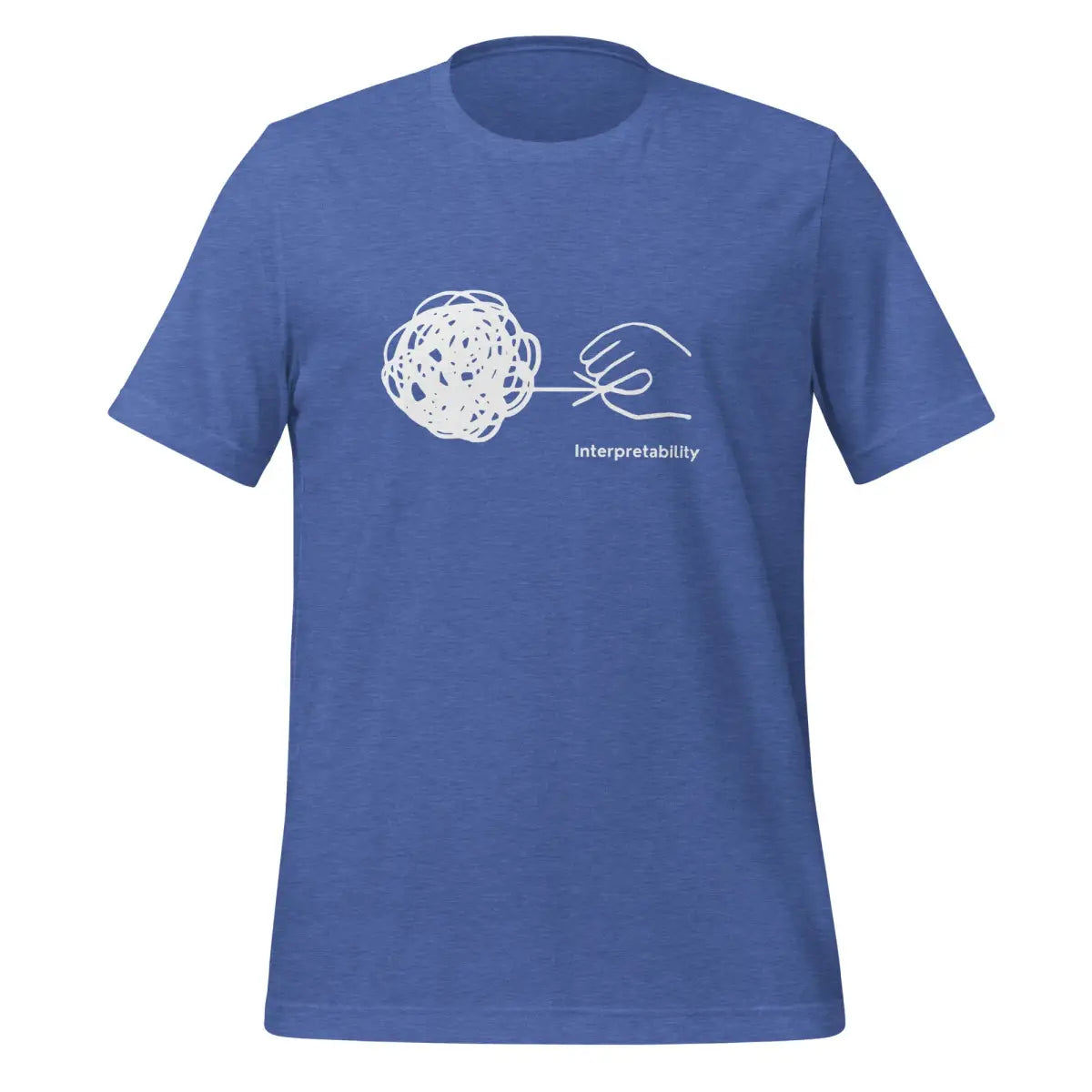 Interpretability in White T-Shirt (unisex) - Heather True Royal / M