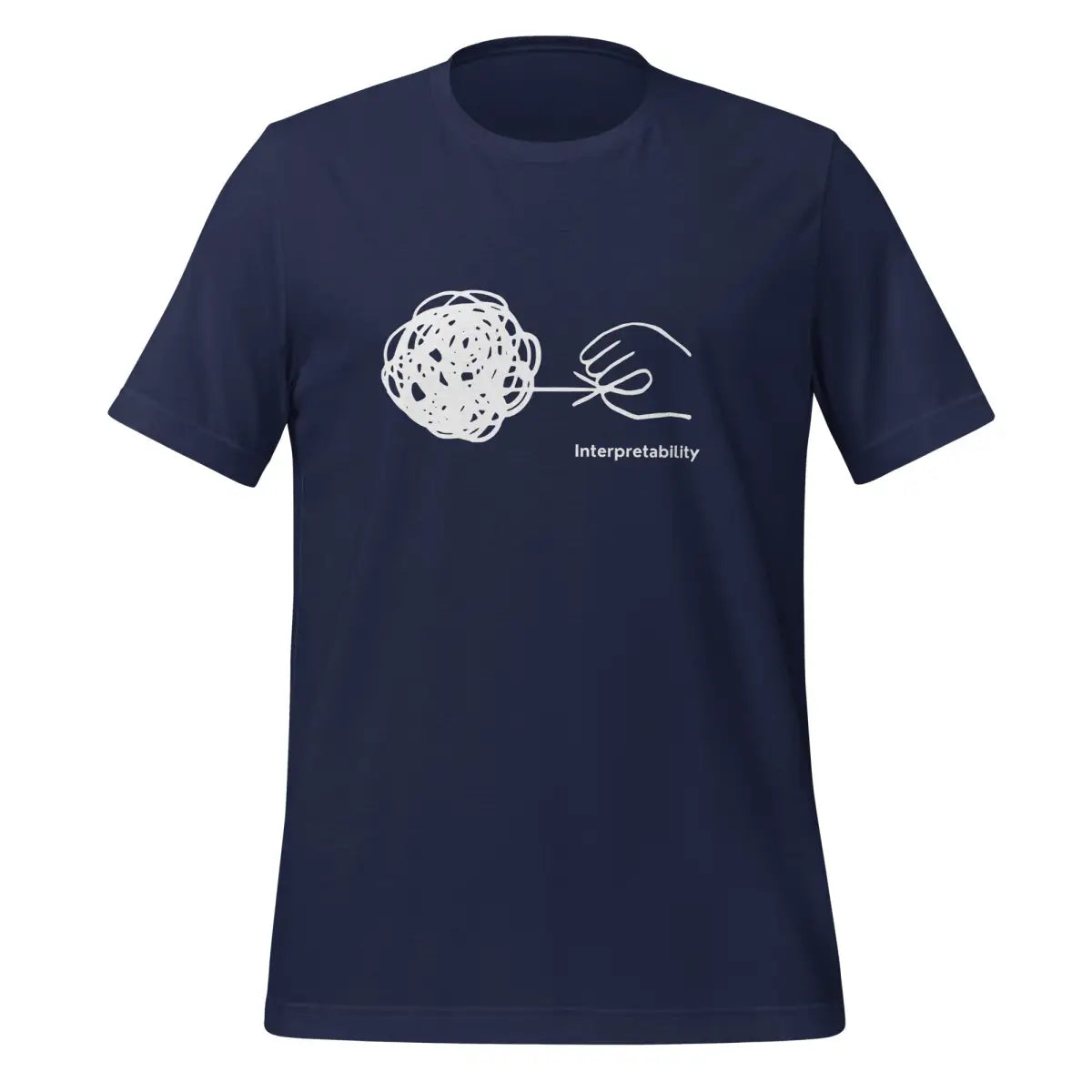 Interpretability in White T-Shirt (unisex) - Navy / M