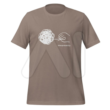 Interpretability in White T-Shirt (unisex) - Pebble / M